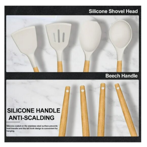 Kitchen Cooking Utensils Set, 33 pcs Non-Stick Silicone Cooking Kitchen Utensils - Picture 8 of 11